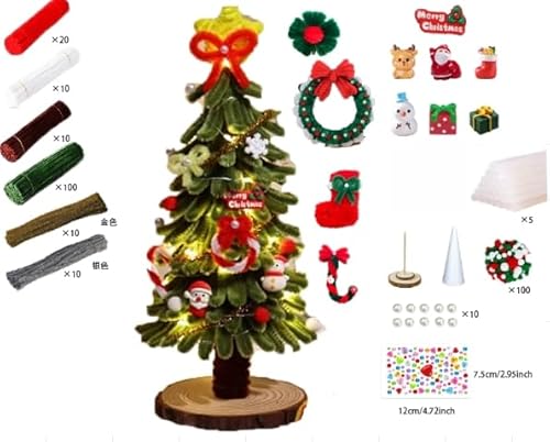 XIMISHOP Bunte Pfeifenreiniger, Weihnachts Pfeifenputzer zum Basteln Set mit Plüschkugeln, 30cm Lange Chenilledraht, Pipe Cleaner für Weihnachten, Basteln, Dekorationen von XIMISHOP