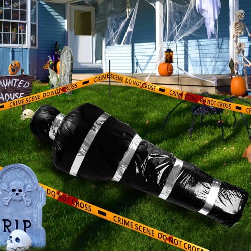 XIMISHOP Halloween Gruselig Leiche Deko,Aufblasbarer Horror Leichensack Prop Gefälschte Spukhaus-Requisiten deko Für Halloween Outdoor Garten von XIMISHOP