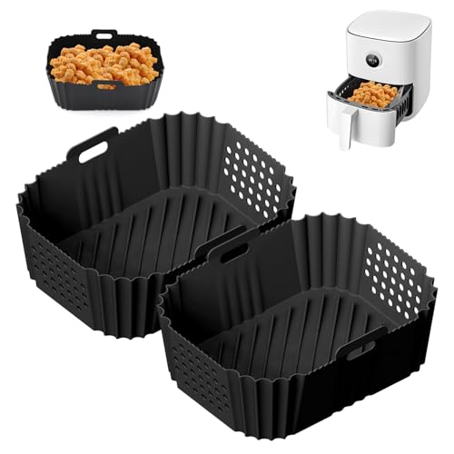 2 Stück Airfryer Zubehör für Ninja Double Stack XL SL400EU, Heißluftfritteuse Silikonform für Foodi Max Dual Zone AF400EU AF300EU 7.6 9.5L, Air Fryer Silikon Backform Einsatz von XIMKONTER