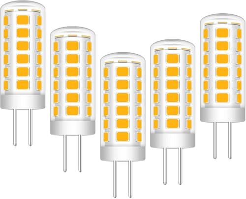 XIMNCHNI 220V-240V AC G4 LED Mini Kurz Glas Birne 3W Warmweiß 3000K Ersetzt 20W 30W Halogen Stiftsockellampe Nicht Dimmbar (Nicht Niederspannung 12V), 5 Stück von XIMNCHNI
