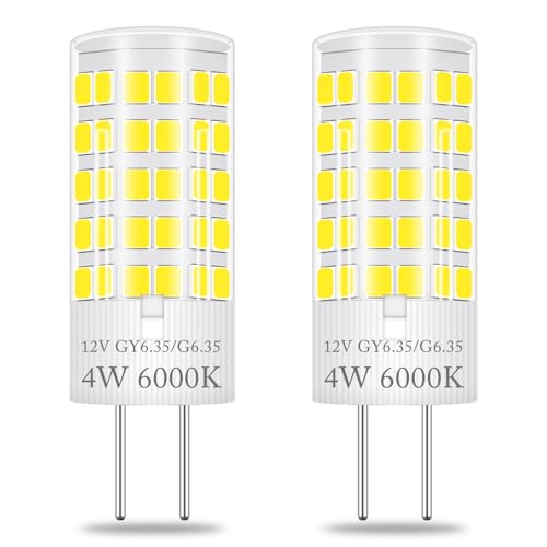 XIMNCHNI 4W Gy6.35 12V Led Lampe Bi-Pin Sockel JC Typ 2-Stifte Kaltweiß 6000K Led Glühbirnen G6.35 Ersatz für Halogen Stiftleuchte JCD LED AC/DC 12V Mini Birne 2er-Pack XIMNCHNI 4W Gy6.35 12V Led Lampe Bi-Pin Sockel JC Typ 2-Stifte Kaltweiß 6000K Led Glühbirnen G6.35 Ersatz für Halogen Stiftleuchte JCD LED AC/DC 12V Mini Birne 2er-Pack von XIMNCHNI