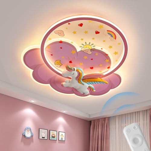 XIN'S Moderne LED Kinderzimmer Deckenlampe Rosa Cartoon Einhorn Wolkenform Deckenlampe Stufenlos Dimmbar Mit Fernbedienung Geeignet Für Schlafzimmer Kinderzimmer Babyzimmer Jungen Mädchenzimmer XIN'S Moderne LED Kinderzimmer Deckenlampe Rosa Cartoon Einhorn Wolkenform Deckenlampe Stufenlos Dimmbar Mit Fernbedienung Geeignet Für Schlafzimmer Kinderzimmer Babyzimmer Jungen Mädchenzimmer von XIN'S