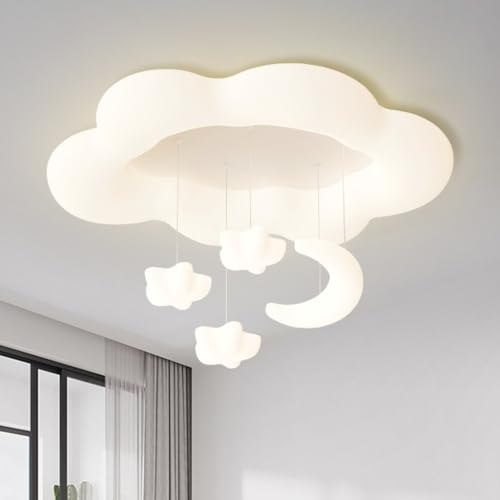 XIN'S Moderne LED Kinderzimmer Deckenleuchte Cartoon Wolke Mond Sternform Deckenleuchte Dimmbar Kreatives Design Deckenleuchte Geeignet Für Kinderzimmer Kindergarten Schlafzimmer Korridor Weiß XIN'S Moderne LED Kinderzimmer Deckenleuchte Cartoon Wolke Mond Sternform Deckenleuchte Dimmbar Kreatives Design Deckenleuchte Geeignet Für Kinderzimmer Kindergarten Schlafzimmer Korridor Weiß von XIN'S