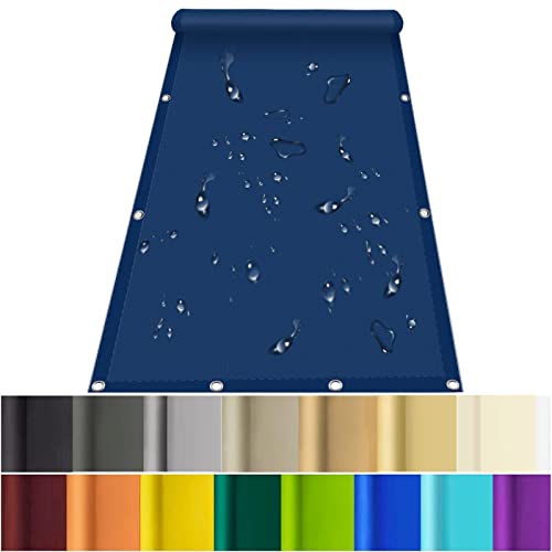 Sonnensegel Quadrat 1 x 1.8 m 185g/m² Polyester und 98% UV-Schutz Sichtschutz Schattennetz mit Befestigungsseile für Terrasse, Balkon, Camping, Dunkelblau von XINAR