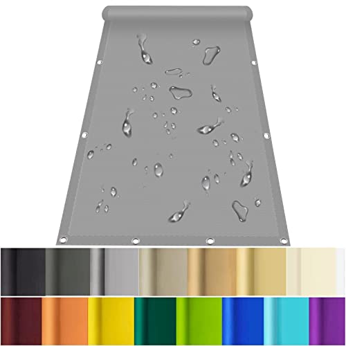 Sonnensegel Quadrat 1.4 x 1.8 m PES Polyester UV-Schutz Windschutz Sonnenschutz Sichtschutz mit Ösen für Terrasse, Balkon, Pool und Garten, Hellgrau von XINAR