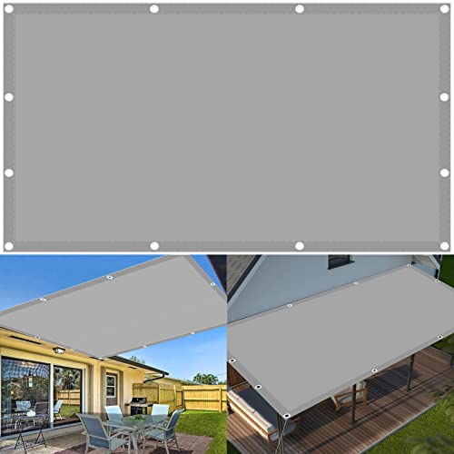 Sonnensegel Rechteckig 3 x 7 m Sonnenschutz UV Schutz Windschutz Wasserdicht Sonnensegel mit Befestigungsseile für Balkon Terrasse Garten, Hellgrau von XINAR