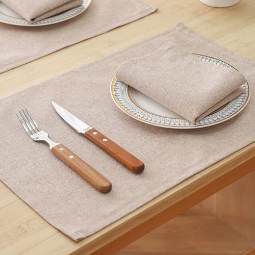 Tischsets Abwaschbar 4er Set, Platzset Hitzebeständig rutschfest Waschbar Platzdeckchen Glasuntersetzer, Tischset Für Speisetisch (30 x 45 cm,Curry) von XINBAIJI