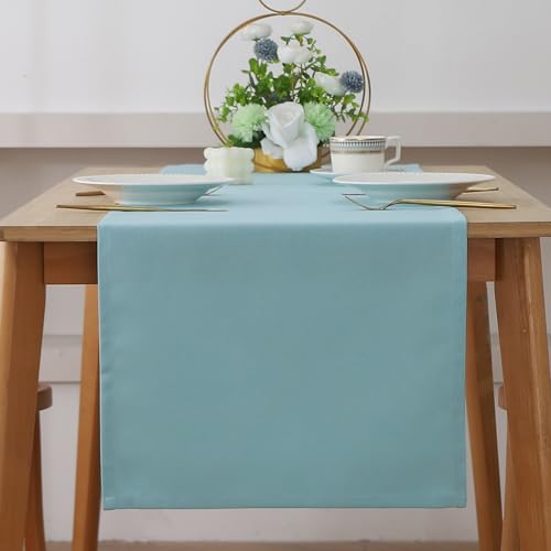 Tischläufer Modern, Tischläufer Leinenoptik Abwaschbar, Wasserabweisend Fleckschutz Table Runner Tischwäsche, Tischdecke Tischdekoration Für Küche Esstisch Tisch Party Urlaub(40 x 240 cm,Hellblau) Tischläufer Modern, Tischläufer Leinenoptik Abwaschbar, Wasserabweisend Fleckschutz Table Runner Tischwäsche, Tischdecke Tischdekoration Für Küche Esstisch Tisch Party Urlaub(40 x 240 cm,Hellblau) von XINBAIJI