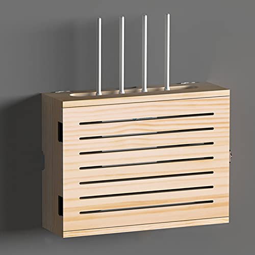 XINBALOVE WLAN-Router-Aufbewahrungsboxen, Storage Boxes WLAN-Router Aufbewahrungsbox WiFi-Rack Wanddekoration dekorative Box Rack -A||unpainted von XINBALOVE
