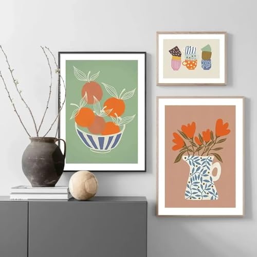 XINBAO Canvas Painting Bohemia Pear Banana Fruit Flower Abstract Posters Prints Nordic Wall Art Pictures For Living Room Decor 60x80cmx3 Withframe von XINBAO
