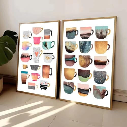 XINBAO Cute Coffee Cups Painting Nordic Latte Posters Canvas and Prints Wall Art Picture for Cafe Home Decor Restaurant Kitchen 21x30cmx2 Withframe XINBAO Cute Coffee Cups Painting Nordic Latte Posters Canvas and Prints Wall Art Picture for Cafe Home Decor Restaurant Kitchen 21x30cmx2 Withframe von XINBAO