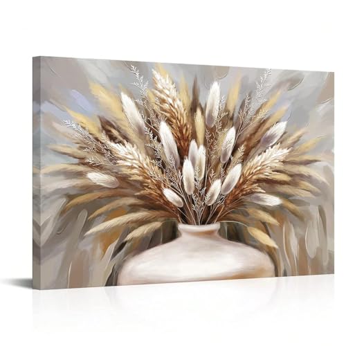 XINBAO Großes Pampasgras-Wandbild, Boho-Botanische Poster, Gemälde, Bauernhauspflanze, getrocknetes Blumengras in Vase, Leinwand-Kunstdrucke, 50 x 70 cm, Innenrahmen XINBAO Großes Pampasgras-Wandbild, Boho-Botanische Poster, Gemälde, Bauernhauspflanze, getrocknetes Blumengras in Vase, Leinwand-Kunstdrucke, 50 x 70 cm, Innenrahmen von XINBAO