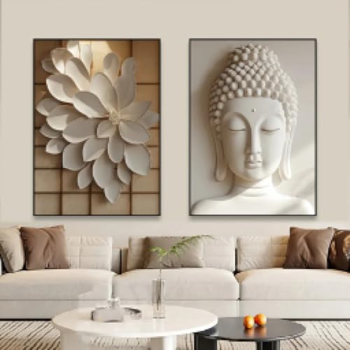 Lotusblume Buddha Porträt Poster und Drucke Leinwandmalerei Wandkunst Bilder für Wohnzimmer Wohnkultur Leinwand Kunstdrucke 70x100cmx2 Rahmenlos Lotusblume Buddha Porträt Poster und Drucke Leinwandmalerei Wandkunst Bilder für Wohnzimmer Wohnkultur Leinwand Kunstdrucke 70x100cmx2 Rahmenlos von XINBAO