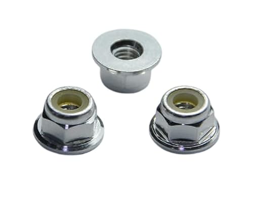 10 Stück M2/M3/M4/M5/M6 colofur Aluminium Nylon Einsatz Anti-Loose Mutter Selbstsichernde Sechskant-Kontermutter Rutschsicherungsmutter-M6,Silber von XINBOO