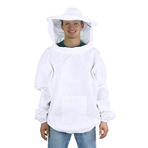 Imkereianzug Imkerei-Kleidung Imkerei-Jacke mit Schleier Kapuze Hut Imkerei Kleidung Professionelle Imkerei Schutzausrüstung Imkeranzug Jacke Bienenschutz Anzug mit Frontreißverschluss von XINCHIA