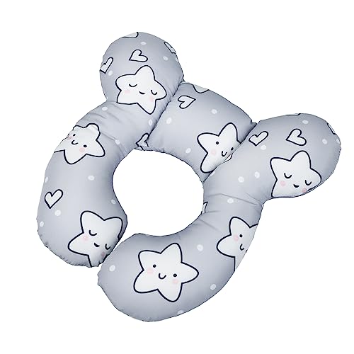 Nackenkissen Baby Reisekissen Kinderwagen Nackenstützkissen Ergonomisch Nackenstütze Weich Nackenpolster Babybett Stützfunktion Nackenhörnchen Kindersitz Schlafkissen Neugeborene Travel Neck Pillow von XINCHI