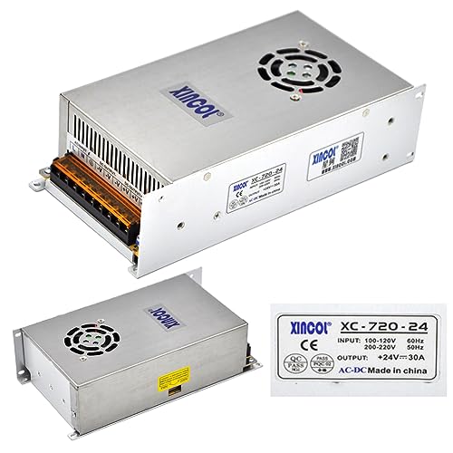 XINCOL AC110V/AC220V to DC24V 30A 720W Trafo Transformator Adapter Netzteil Schaltnetzteil für LED-Lichtstreifen, CCTV, Kamera, Computerprojekt usw. von XINCOL