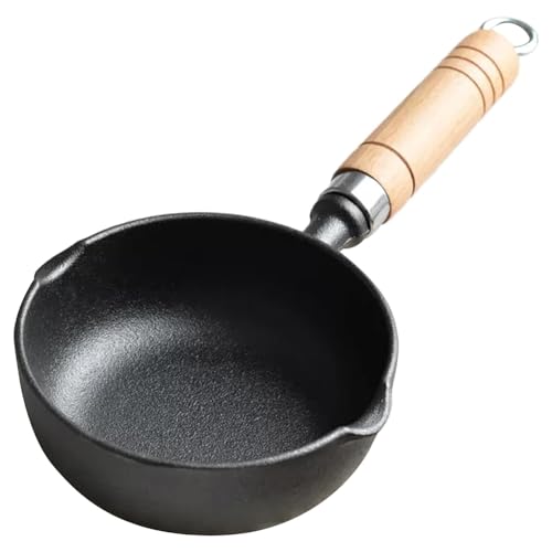 Tiegel for Schmelzen von Metall, Tiegelform mit Keramikbrenner, Buttertopf, Butterschmelzer, antihaftbeschichteter Schmortopf aus Gusseisen mit Holzgriff, Schmelztiegel aus Gusseisen von XINCXIN