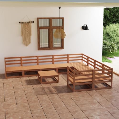 XINCXIN 10-TLG. Garten-Lounge-Set, Garten Möbel Outdoor Furniture Gartenmöbel Set Terassenmöbel Außen Geeignet für Teich Deck Balkon Hinterhof Massivholz Kiefer von XINCXIN