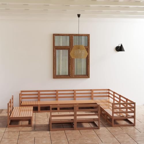 XINCXIN 12-TLG. Garten-Lounge-Set, Outdoor Furniture Garten Möbel Gartenmöbel Set Terassenmöbel Außen Geeignet für Teich Deck Hinterhof Balkon Honigbraun Massivholz Kiefer XINCXIN 12-TLG. Garten-Lounge-Set, Outdoor Furniture Garten Möbel Gartenmöbel Set Terassenmöbel Außen Geeignet für Teich Deck Hinterhof Balkon Honigbraun Massivholz Kiefer von XINCXIN