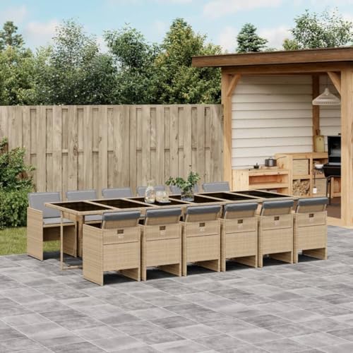 XINCXIN 13-TLG. Garten-Essgruppe, Gartenmöbel Set Garten Möbel Outdoor Furniture Terassenmöbel Außen Geeignet für Deck Teich Hinterhof Balkon mit Kissen Beigemischung Poly Rattan XINCXIN 13-TLG. Garten-Essgruppe, Gartenmöbel Set Garten Möbel Outdoor Furniture Terassenmöbel Außen Geeignet für Deck Teich Hinterhof Balkon mit Kissen Beigemischung Poly Rattan von XINCXIN
