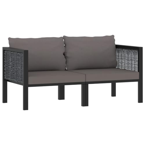 XINCXIN 2-Sitzer-Sofa, Garten Möbel Outdoor Furniture Terassenmöbel Außen Gartenmöbel Set Geeignet für Deck Hinterhof Balkon Teich mit Auflage Anthrazit Poly Rattan von XINCXIN