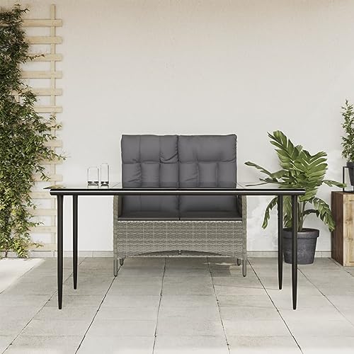 XINCXIN 2-TLG. Garten-Essgruppe, Garten Möbel Gartenmöbel Set Outdoor Furniture Terassenmöbel Außen Geeignet für Balkon Hinterhof Deck Teich mit Kissen Grau Poly Rattan XINCXIN 2-TLG. Garten-Essgruppe, Garten Möbel Gartenmöbel Set Outdoor Furniture Terassenmöbel Außen Geeignet für Balkon Hinterhof Deck Teich mit Kissen Grau Poly Rattan von XINCXIN