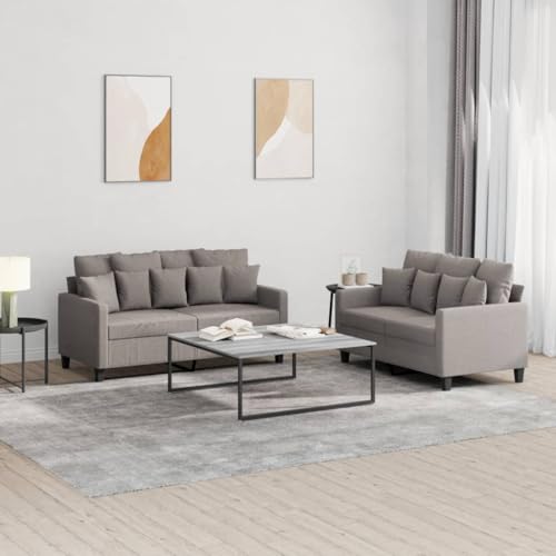 XINCXIN 2-TLG. Sofagarnitur, Günstig gästesofa Sofas, Platzsparende schlafcouch, Gästesofa Sofa Set, Wohnzimmer Sofa bodensofa, Geeignet für Bedrooms 0ffice Living Rooms Study mit Kissen Taupe Stoff XINCXIN 2-TLG. Sofagarnitur, Günstig gästesofa Sofas, Platzsparende schlafcouch, Gästesofa Sofa Set, Wohnzimmer Sofa bodensofa, Geeignet für Bedrooms 0ffice Living Rooms Study mit Kissen Taupe Stoff von XINCXIN