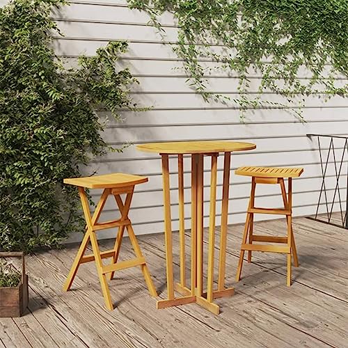XINCXIN 3-TLG. Bar-Set, Garten Möbel Gartenmöbel Set Terassenmöbel Außen Outdoor Furniture Geeignet für Deck Teich Balkon Hinterhof Klappbar Massivholz Teak von XINCXIN