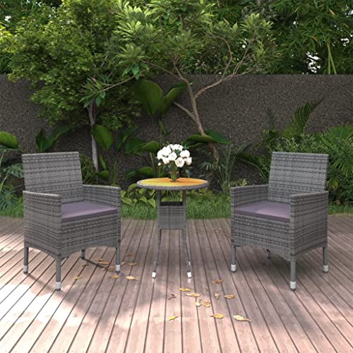 XINCXIN 3-TLG. Garten-Essgruppe, Gartenmöbel Set Terassenmöbel Außen Garten Möbel Outdoor Furniture Geeignet für Deck Hinterhof Balkon Teich Poly Rattan Grau XINCXIN 3-TLG. Garten-Essgruppe, Gartenmöbel Set Terassenmöbel Außen Garten Möbel Outdoor Furniture Geeignet für Deck Hinterhof Balkon Teich Poly Rattan Grau von XINCXIN
