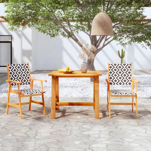XINCXIN 3-TLG. Garten-Essgruppe, Gartenmöbel Set Terassenmöbel Außen Outdoor Furniture Garten Möbel Geeignet für Deck Hinterhof Teich Balkon Massivholz Akazie XINCXIN 3-TLG. Garten-Essgruppe, Gartenmöbel Set Terassenmöbel Außen Outdoor Furniture Garten Möbel Geeignet für Deck Hinterhof Teich Balkon Massivholz Akazie von XINCXIN