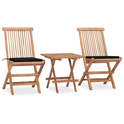 XINCXIN 3-TLG. Garten-Essgruppe, Outdoor Furniture Garten Möbel Terassenmöbel Außen Gartenmöbel Set Geeignet für Hinterhof Teich Balkon Deck mit Kissen Klappbar Massivholz Teak XINCXIN 3-TLG. Garten-Essgruppe, Outdoor Furniture Garten Möbel Terassenmöbel Außen Gartenmöbel Set Geeignet für Hinterhof Teich Balkon Deck mit Kissen Klappbar Massivholz Teak von XINCXIN