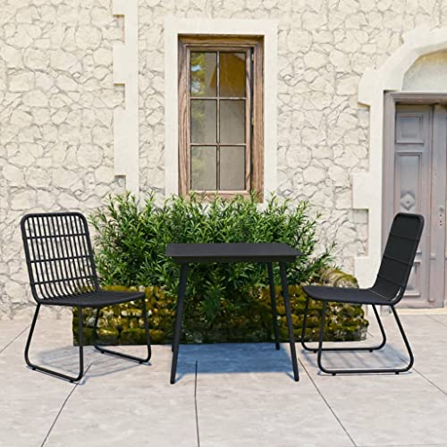 XINCXIN 3-TLG. Garten-Essgruppe, Terassenmöbel Außen Outdoor Furniture Garten Möbel Gartenmöbel Set Geeignet für Teich Deck Balkon Hinterhof Poly Rattan und Glas von XINCXIN