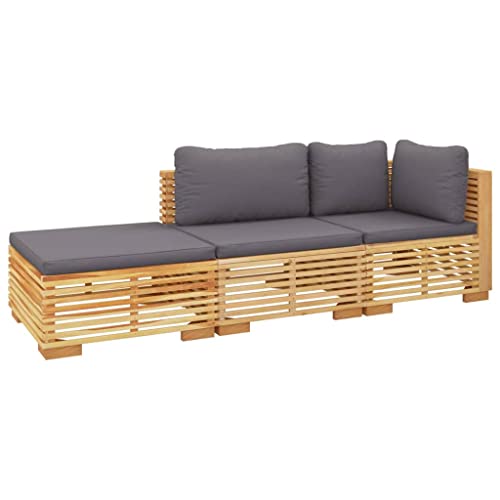 XINCXIN 3-TLG. Garten-Lounge-Set, Gartenmöbel Set Garten Möbel Terassenmöbel Außen Outdoor Furniture Geeignet für Hinterhof Teich Balkon Deck mit Kissen Massivholz Teak von XINCXIN