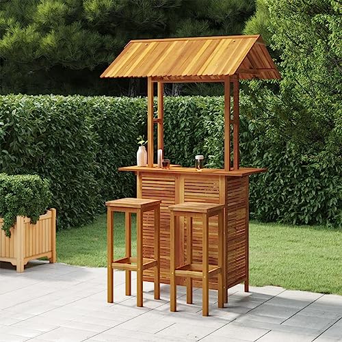 XINCXIN 3-TLG. Gartenbar-Set, Terassenmöbel Außen Garten Möbel Outdoor Furniture Gartenmöbel Set Geeignet für Balkon Deck Teich Hinterhof Massivholz Akazie von XINCXIN