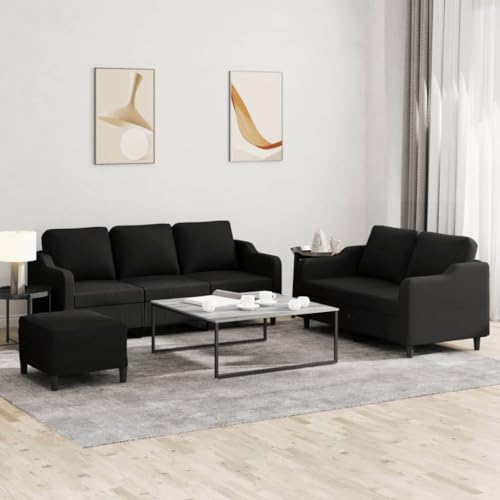 XINCXIN 3-TLG. Sofagarnitur, Günstig gästesofa Sofas, Wohnzimmer Sofa bodensofa, Platzsparende schlafcouch, Gästesofa Sofa Set, Geeignet für Study Apartments Living Rooms mit Kissen Schwarz Stoff XINCXIN 3-TLG. Sofagarnitur, Günstig gästesofa Sofas, Wohnzimmer Sofa bodensofa, Platzsparende schlafcouch, Gästesofa Sofa Set, Geeignet für Study Apartments Living Rooms mit Kissen Schwarz Stoff von XINCXIN