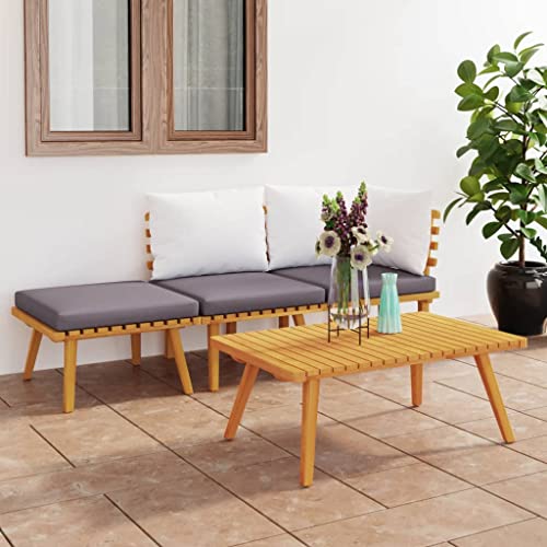 XINCXIN 4-TLG. Garten-Lounge-Set, Garten Möbel Gartenmöbel Set Outdoor Furniture Terassenmöbel Außen Geeignet für Deck Balkon Hinterhof Teich mit Kissen Massivholz Akazie XINCXIN 4-TLG. Garten-Lounge-Set, Garten Möbel Gartenmöbel Set Outdoor Furniture Terassenmöbel Außen Geeignet für Deck Balkon Hinterhof Teich mit Kissen Massivholz Akazie von XINCXIN