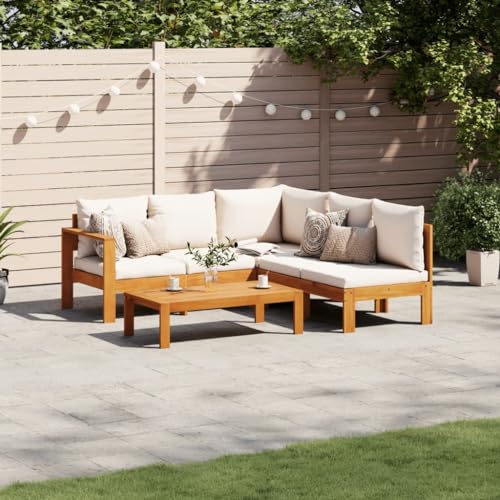XINCXIN 4-TLG. Garten-Sofagarnitur, Terassenmöbel Außen Gartenmöbel Set Outdoor Furniture Garten Möbel Geeignet für Hinterhof Balkon Teich Deck mit Kissen Massivholz Akazie XINCXIN 4-TLG. Garten-Sofagarnitur, Terassenmöbel Außen Gartenmöbel Set Outdoor Furniture Garten Möbel Geeignet für Hinterhof Balkon Teich Deck mit Kissen Massivholz Akazie von XINCXIN