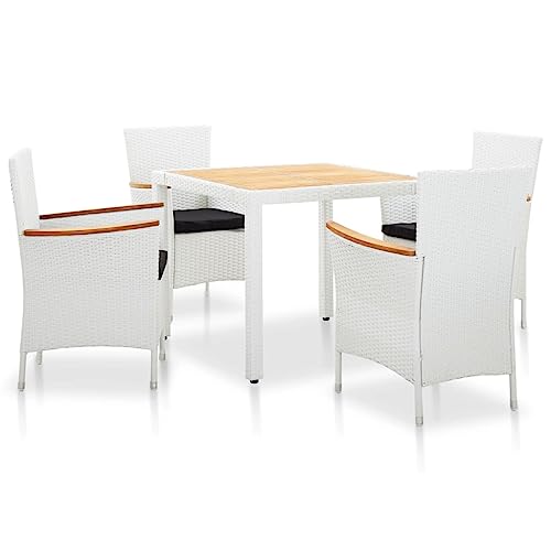 XINCXIN 5-TLG. Garten-Essgruppe, Garten Möbel Outdoor Furniture Gartenmöbel Set Terassenmöbel Außen Geeignet für Balkon Deck Hinterhof Teich Poly Rattan Weiß XINCXIN 5-TLG. Garten-Essgruppe, Garten Möbel Outdoor Furniture Gartenmöbel Set Terassenmöbel Außen Geeignet für Balkon Deck Hinterhof Teich Poly Rattan Weiß von XINCXIN