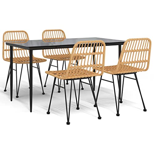 XINCXIN 5-TLG. Garten-Essgruppe, Garten Möbel Outdoor Furniture Gartenmöbel Set Terassenmöbel Außen Geeignet für Balkon Deck Hinterhof Teich Poly Rattan von XINCXIN