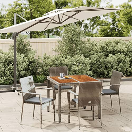 XINCXIN 5-TLG. Garten-Essgruppe, Garten Möbel Outdoor Furniture Gartenmöbel Set Terassenmöbel Außen Geeignet für Balkon Deck Hinterhof Teich mit Kissen Grau Poly Rattan XINCXIN 5-TLG. Garten-Essgruppe, Garten Möbel Outdoor Furniture Gartenmöbel Set Terassenmöbel Außen Geeignet für Balkon Deck Hinterhof Teich mit Kissen Grau Poly Rattan von XINCXIN