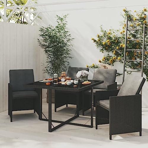 XINCXIN 5-TLG. Garten-Essgruppe, Garten Möbel Outdoor Furniture Gartenmöbel Set Terassenmöbel Außen Geeignet für Balkon Deck Hinterhof Teich mit Kissen Poly Rattan Schwarz XINCXIN 5-TLG. Garten-Essgruppe, Garten Möbel Outdoor Furniture Gartenmöbel Set Terassenmöbel Außen Geeignet für Balkon Deck Hinterhof Teich mit Kissen Poly Rattan Schwarz von XINCXIN