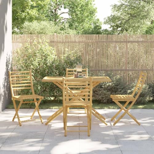 XINCXIN 5-TLG. Garten-Essgruppe, Garten Möbel Outdoor Furniture Terassenmöbel Außen Gartenmöbel Set Geeignet für Balkon Deck Teich Hinterhof Bambus von XINCXIN