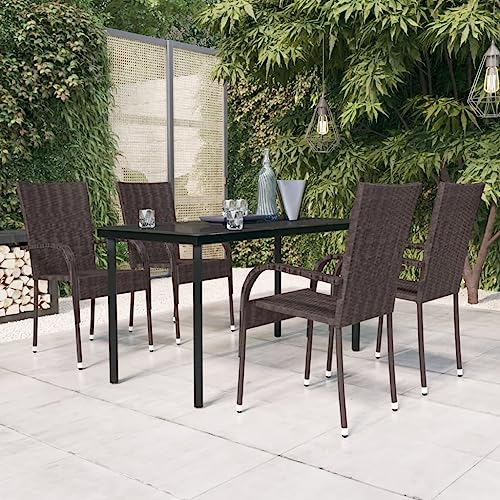 XINCXIN 5-TLG. Garten-Essgruppe, Gartenmöbel Set Garten Möbel Outdoor Furniture Terassenmöbel Außen Geeignet für Deck Teich Hinterhof Balkon Braun und Schwarz XINCXIN 5-TLG. Garten-Essgruppe, Gartenmöbel Set Garten Möbel Outdoor Furniture Terassenmöbel Außen Geeignet für Deck Teich Hinterhof Balkon Braun und Schwarz von XINCXIN
