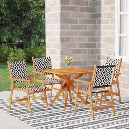 XINCXIN 5-TLG. Garten-Essgruppe, Gartenmöbel Set Garten Möbel Terassenmöbel Außen Outdoor Furniture Geeignet für Hinterhof Balkon Deck Teich Massivholz Akazie von XINCXIN
