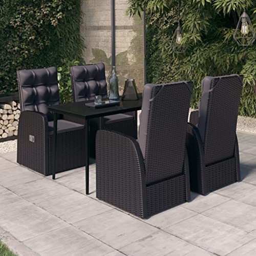 XINCXIN 5-TLG. Garten-Essgruppe, Gartenmöbel Set Garten Möbel Terassenmöbel Außen Outdoor Furniture Geeignet für Hinterhof Balkon Deck Teich mit Kissen Schwarz XINCXIN 5-TLG. Garten-Essgruppe, Gartenmöbel Set Garten Möbel Terassenmöbel Außen Outdoor Furniture Geeignet für Hinterhof Balkon Deck Teich mit Kissen Schwarz von XINCXIN