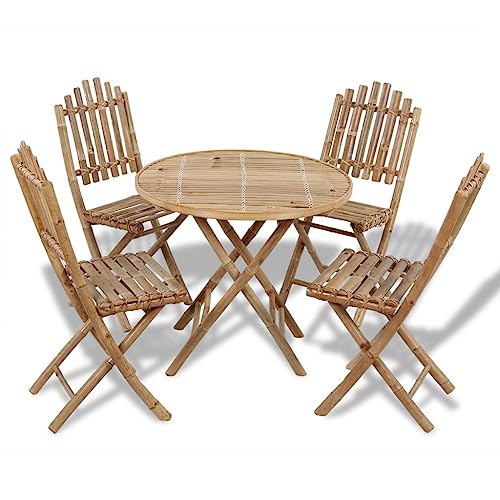 XINCXIN 5-TLG. Garten-Essgruppe, Gartenmöbel Set Terassenmöbel Außen Outdoor Furniture Garten Möbel Geeignet für Deck Hinterhof Teich Balkon Klappbar Bambus XINCXIN 5-TLG. Garten-Essgruppe, Gartenmöbel Set Terassenmöbel Außen Outdoor Furniture Garten Möbel Geeignet für Deck Hinterhof Teich Balkon Klappbar Bambus von XINCXIN
