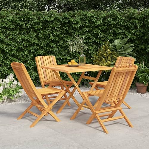 XINCXIN 5-TLG. Garten-Essgruppe, Outdoor Furniture Garten Möbel Gartenmöbel Set Terassenmöbel Außen Geeignet für Teich Hinterhof Deck Balkon Massivholz Teak von XINCXIN