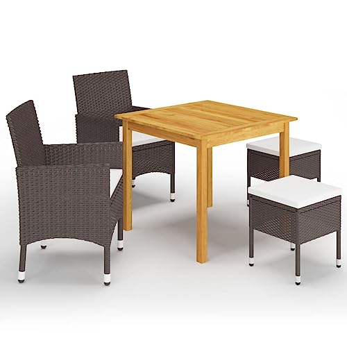 XINCXIN 5-TLG. Garten-Essgruppe, Outdoor Furniture Garten Möbel Terassenmöbel Außen Gartenmöbel Set Geeignet für Hinterhof Teich Balkon Deck Braun XINCXIN 5-TLG. Garten-Essgruppe, Outdoor Furniture Garten Möbel Terassenmöbel Außen Gartenmöbel Set Geeignet für Hinterhof Teich Balkon Deck Braun von XINCXIN