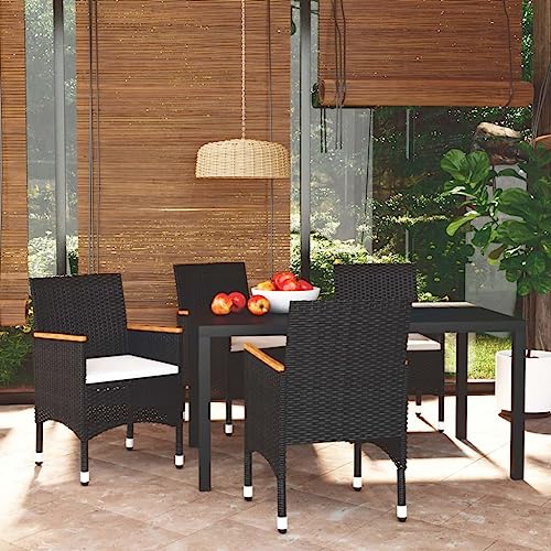 XINCXIN 5-TLG. Garten-Essgruppe, Outdoor Furniture Gartenmöbel Set Garten Möbel Terassenmöbel Außen Geeignet für Balkon Hinterhof Teich Deck mit Kissen Poly Rattan Schwarz XINCXIN 5-TLG. Garten-Essgruppe, Outdoor Furniture Gartenmöbel Set Garten Möbel Terassenmöbel Außen Geeignet für Balkon Hinterhof Teich Deck mit Kissen Poly Rattan Schwarz von XINCXIN